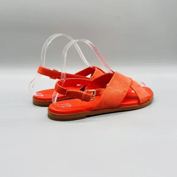 Cole Haan Sandals Womens 7 Orange Suede Grand 360 Slingback Flats Comfort Shoes - Picture 7 of 12
